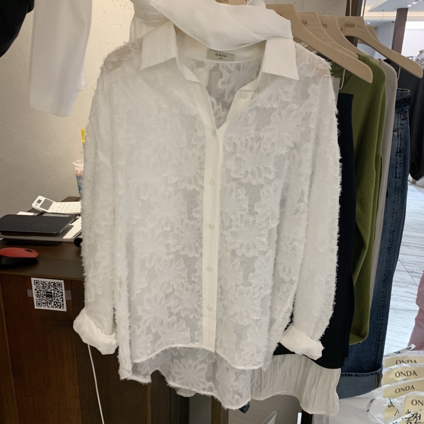 ONDA東大門代購女士新款推薦真品時尚襯衫蕾絲衫不含圍巾ONDA襯衫/蕾絲衫圖色2