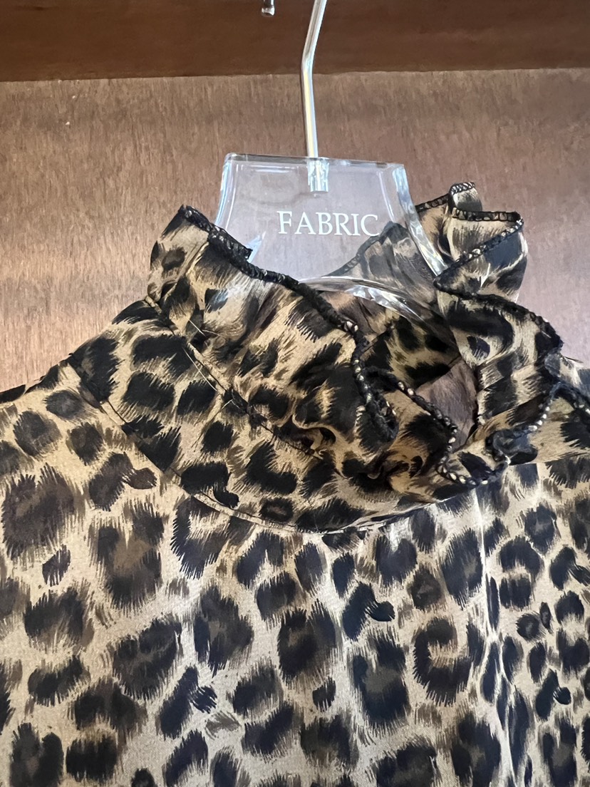FABRIC韓國直郵女裝新品時尚推薦休閑襯衫蕾絲衫荷葉邊高領FABRIC襯衫/蕾絲衫