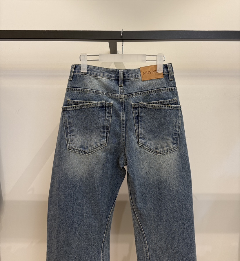 MUYBIEN東大門代購女士新品熱賣休閑推薦時尚真品牛仔褲口袋MUYBIEN牛仔褲