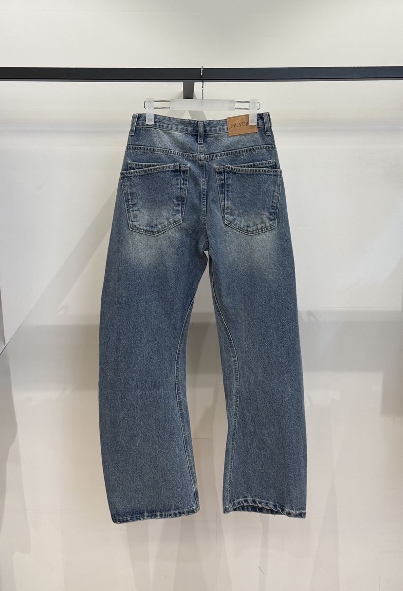 MUYBIEN東大門代購女士新品熱賣休閑推薦時尚真品牛仔褲口袋MUYBIEN牛仔褲