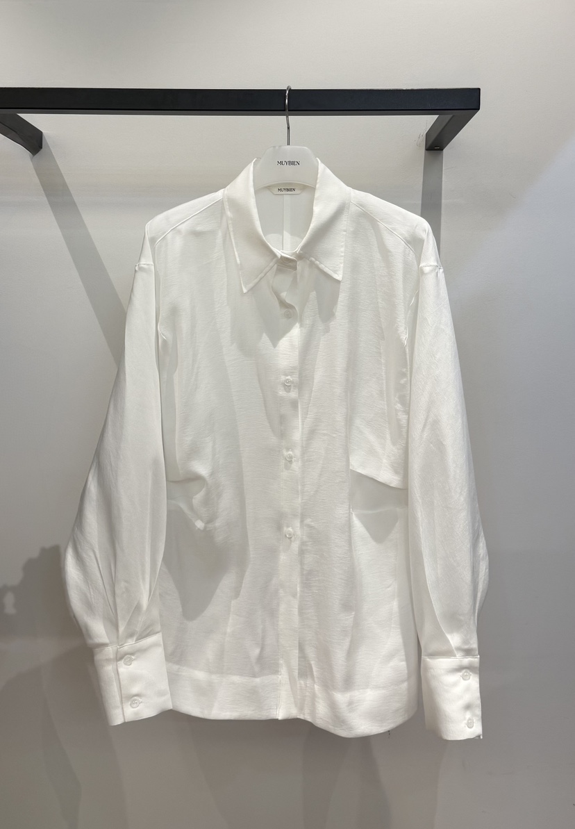 MUYBIEN韓國直郵女裝新款時尚熱賣休閑真品襯衫蕾絲衫褶裥MUYBIEN襯衫/蕾絲衫圖色3