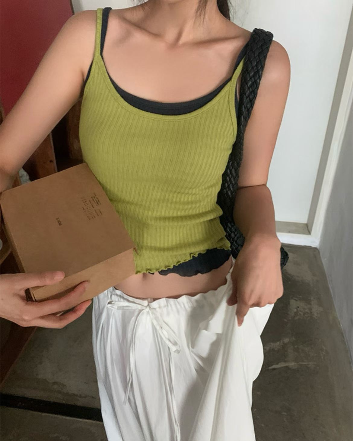 WAYBETTER韓國代購女裝新款時尚休閑吊帶背心不含內搭羅紋WAYBETTER吊帶/背心