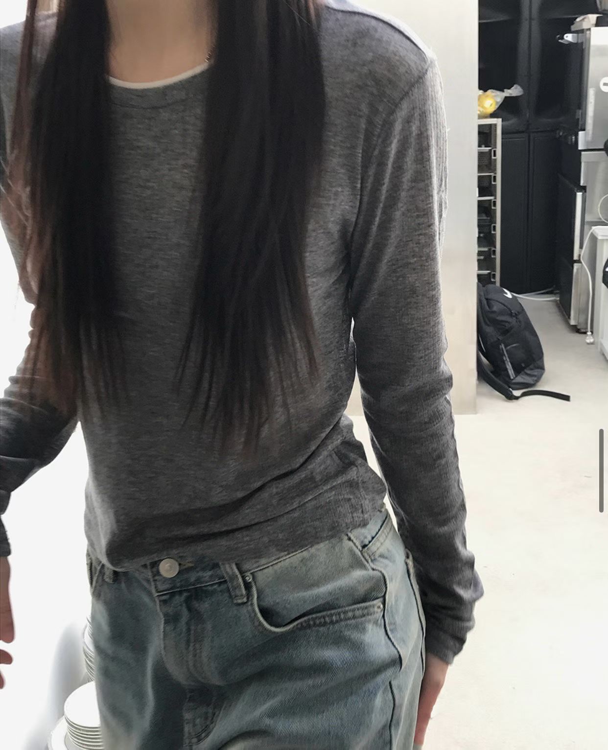 WAYBETTER韓國直郵女裝新款真品熱賣推薦長袖T恤透明撞色WAYBETTER長袖T恤