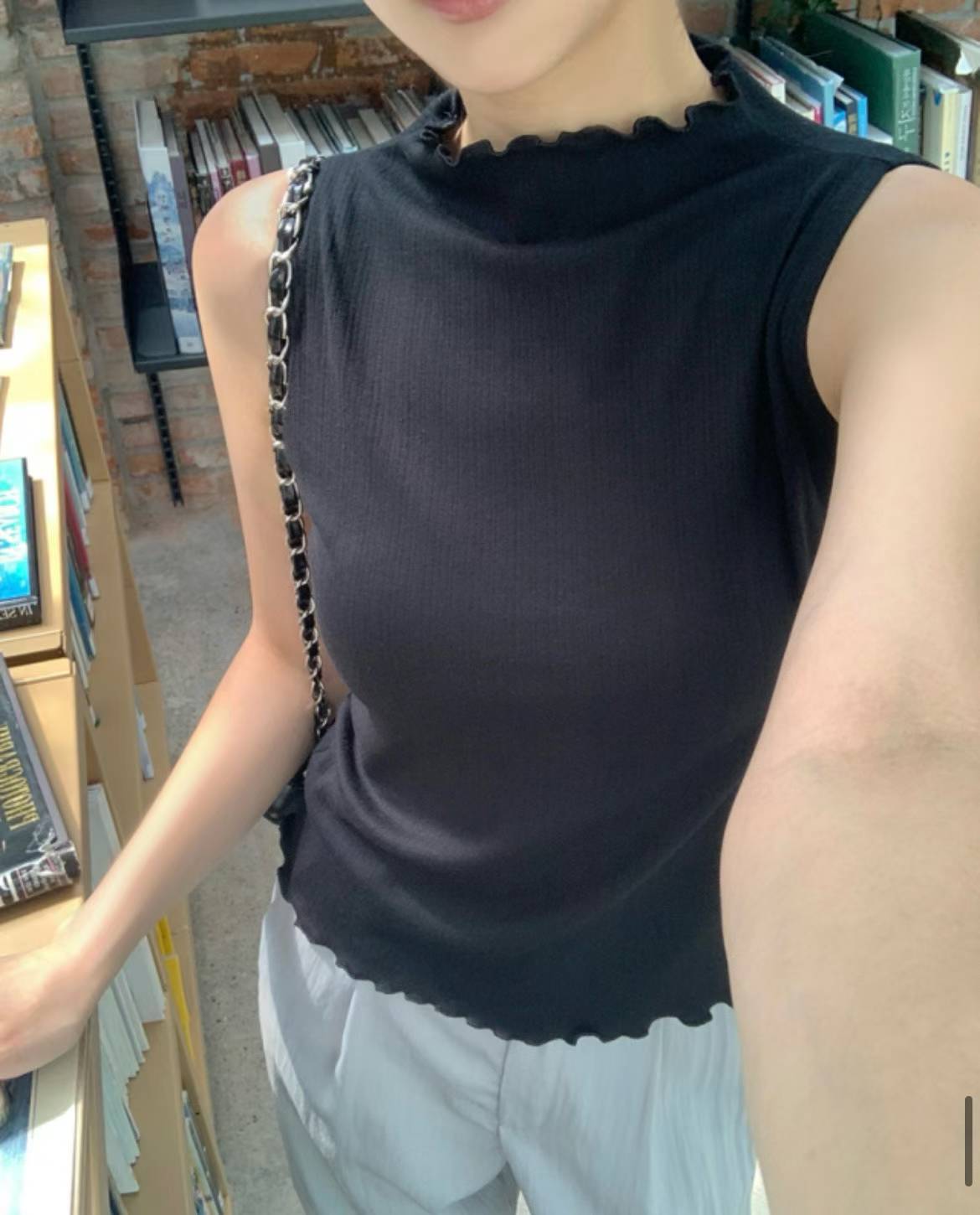 WAYBETTER東大門直郵女裝新品真品休閑人氣吊帶背心半領無袖WAYBETTER吊帶/背心圖色1