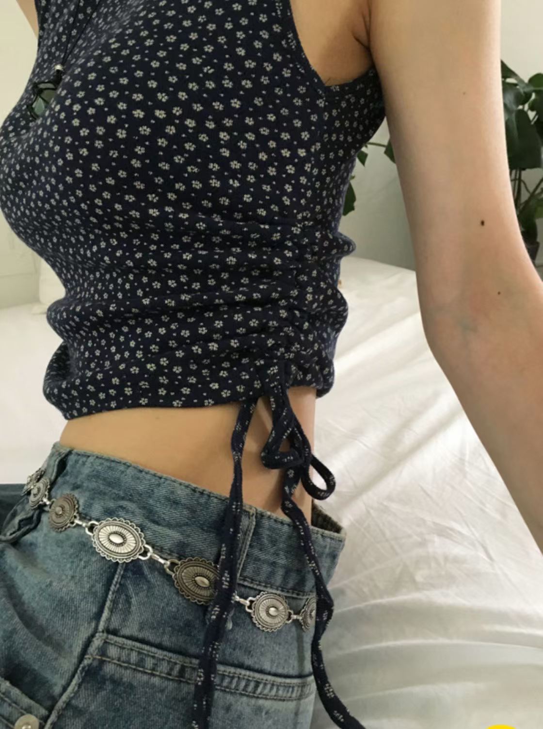 WAYBETTER韓國直郵女裝新品熱賣人氣時尚吊帶背心褶皺無袖WAYBETTER吊帶/背心