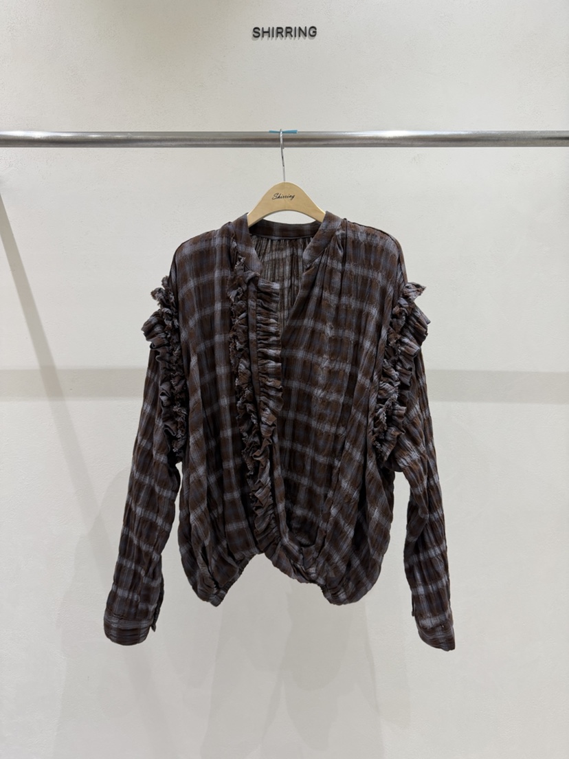 SHIRRING韓國代購女士新款真品休閑熱賣時尚推薦襯衫蕾絲衫SHIRRING襯衫/蕾絲衫圖色1