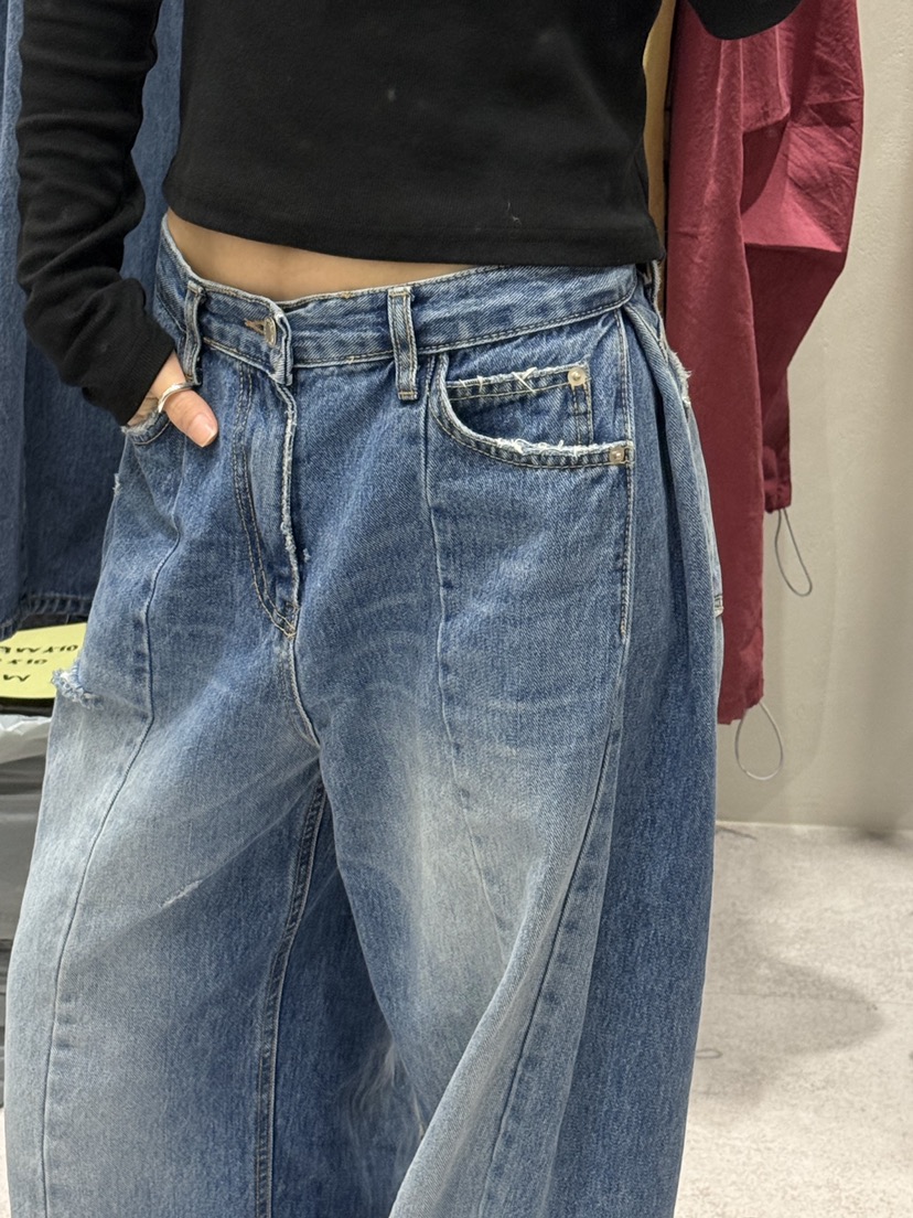 SHIRRING東大門代購女裝新款休閑熱賣推薦時尚真品牛仔褲SHIRRING牛仔褲
