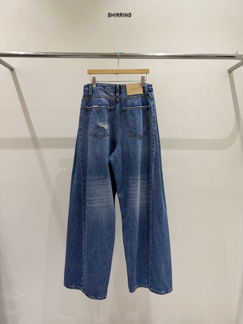 SHIRRING東大門代購女裝新款休閑熱賣推薦時尚真品牛仔褲SHIRRING牛仔褲