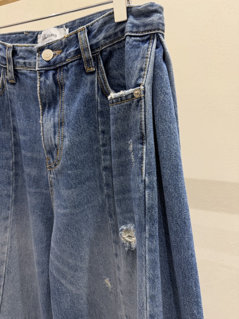 SHIRRING東大門代購女裝新款休閑熱賣推薦時尚真品牛仔褲SHIRRING牛仔褲