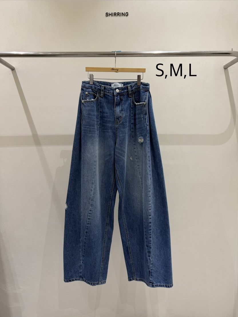 SHIRRING東大門代購女裝新款休閑熱賣推薦時尚真品牛仔褲SHIRRING牛仔褲圖色1