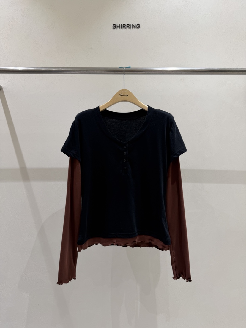 SHIRRING韓國代購女士新款休閑推薦時尚人氣熱賣真品長袖T恤SHIRRING長袖T恤圖色4