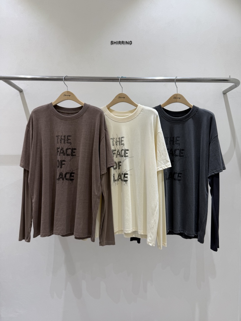 SHIRRING韓國代購女士新品真品時尚熱賣人氣推薦休閑長袖T恤SHIRRING長袖T恤