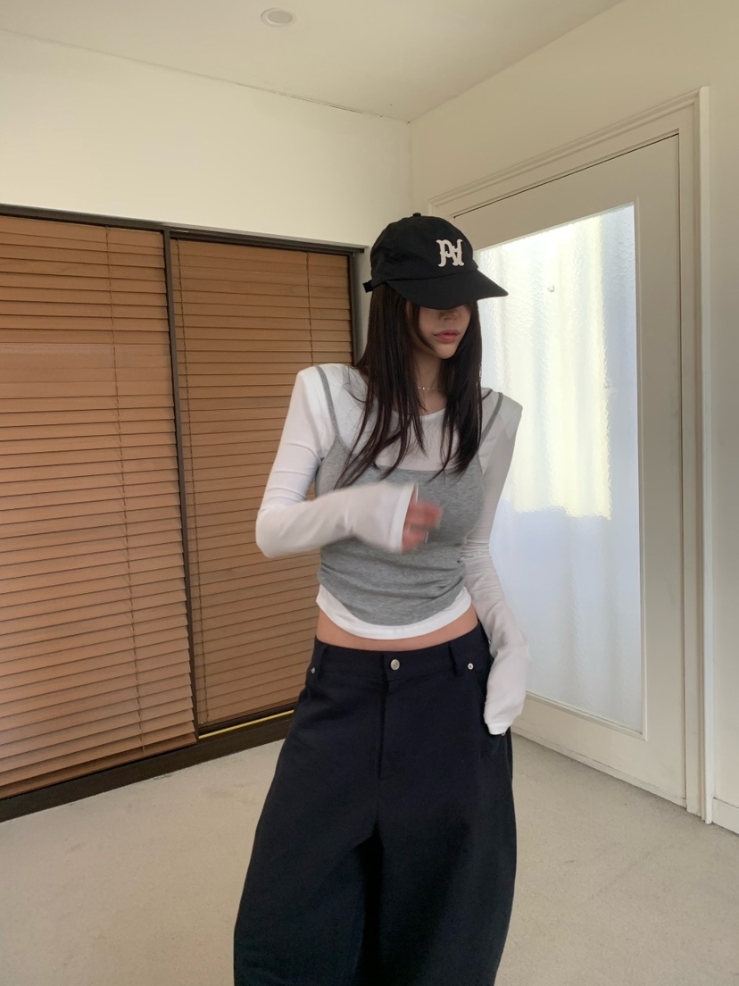 OKIE東大門實拍女士新品休閑真品時尚熱賣吊帶背心褶皺無袖OKIE吊帶/背心