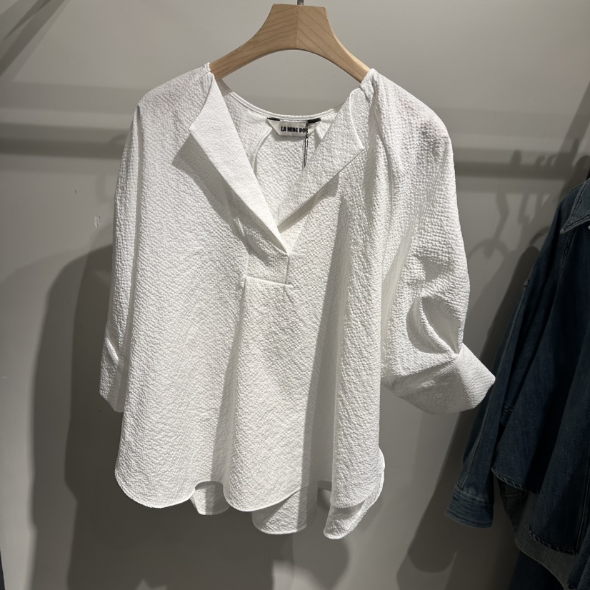 LAMINEDOR韓國代購女裝新品真品時尚推薦襯衫蕾絲衫泡泡袖LA MINE DOR襯衫/蕾絲衫圖色1