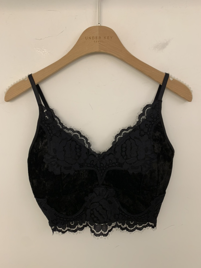 UNDER KEY東大門實拍女裝新品時尚真品休閑吊帶背心天鵝絨UNDER KEY吊帶/背心圖色3黑色