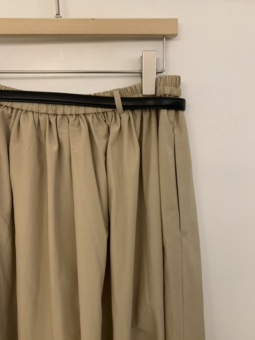 UNDER KEY東大門代購女裝新品時尚人氣長裙含腰帶喇叭紐扣UNDER KEY長裙