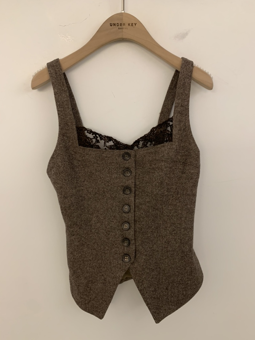 UNDER KEY東大門代購女士新品真品人氣熱賣吊帶背心蕾絲UNDER KEY吊帶/背心圖色1