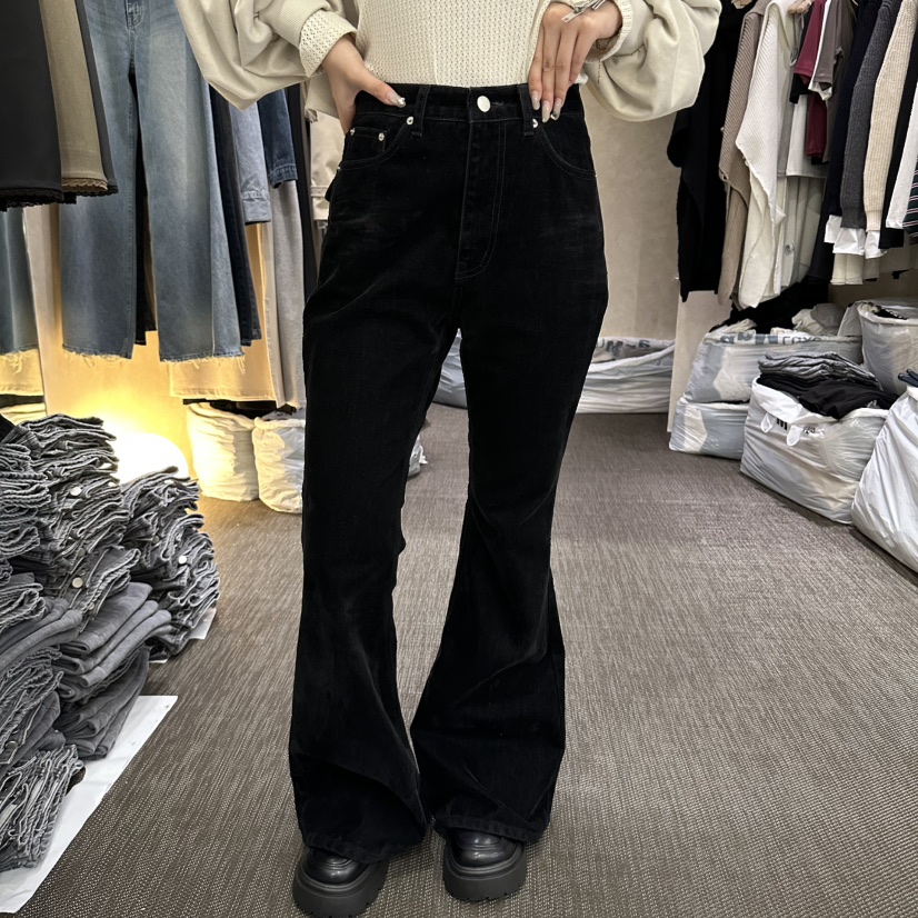 VINTAGE VIBE韓國直郵女士新款休閑真品推薦牛仔褲天鵝絨VINTAGE VIBE牛仔褲圖色1