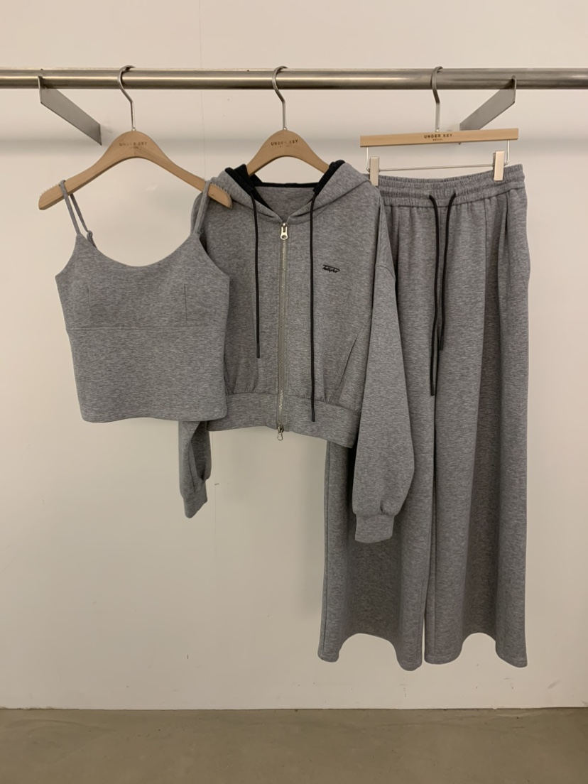 UNDER KEY東大門代購女士新品時尚人氣套裝三件套撞色連帽UNDER KEY套裝圖色1