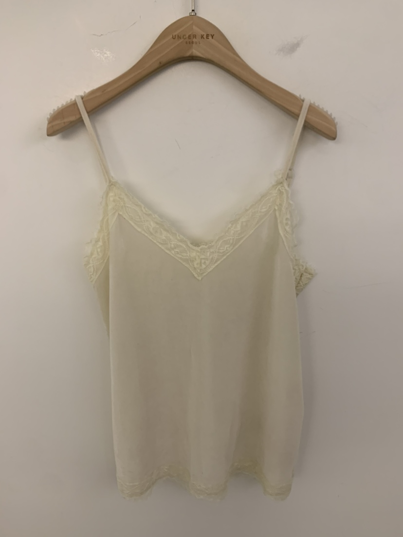 UNDER KEY東大門代購女裝新款真品熱賣吊帶背心蕾絲無袖UNDER KEY吊帶/背心圖色2奶油色