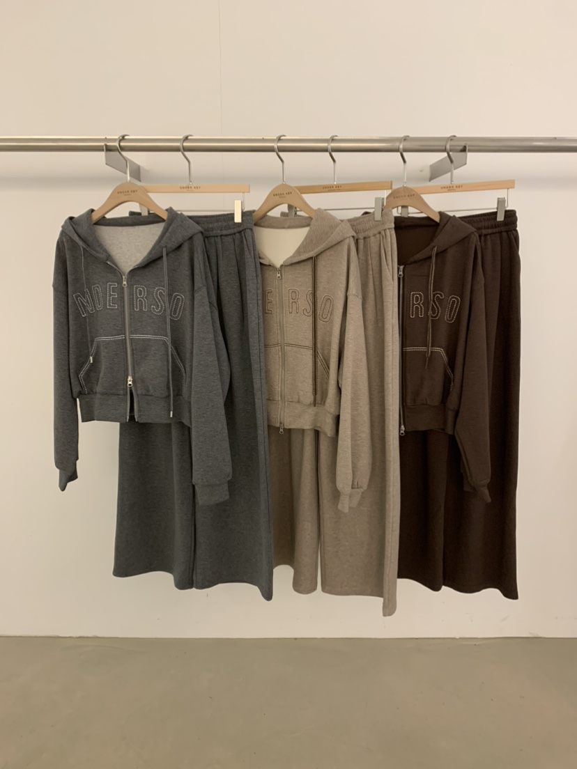 UNDER KEY東大門實拍女士新品人氣推薦熱賣套裝彈力連帽UNDER KEY套裝