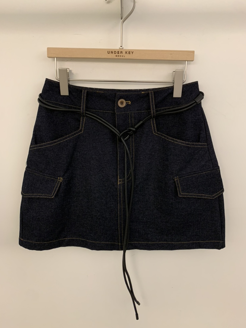 UNDER KEY韓國直郵女士新品真品時尚推薦人氣短裙含腰繩UNDER KEY短裙圖色2