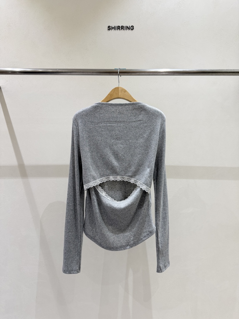 SHIRRING東大門實拍女士新品人氣時尚推薦真品長袖T恤船領SHIRRING長袖T恤