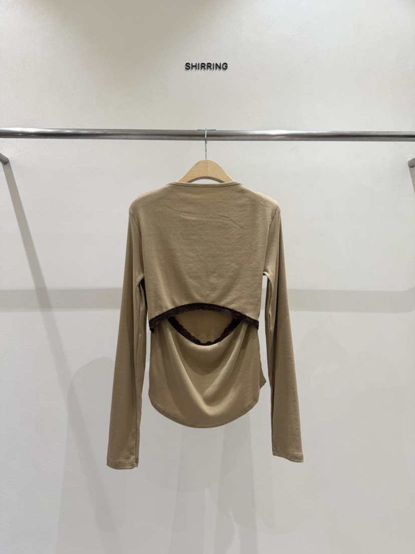 SHIRRING東大門實拍女士新品人氣時尚推薦真品長袖T恤船領SHIRRING長袖T恤