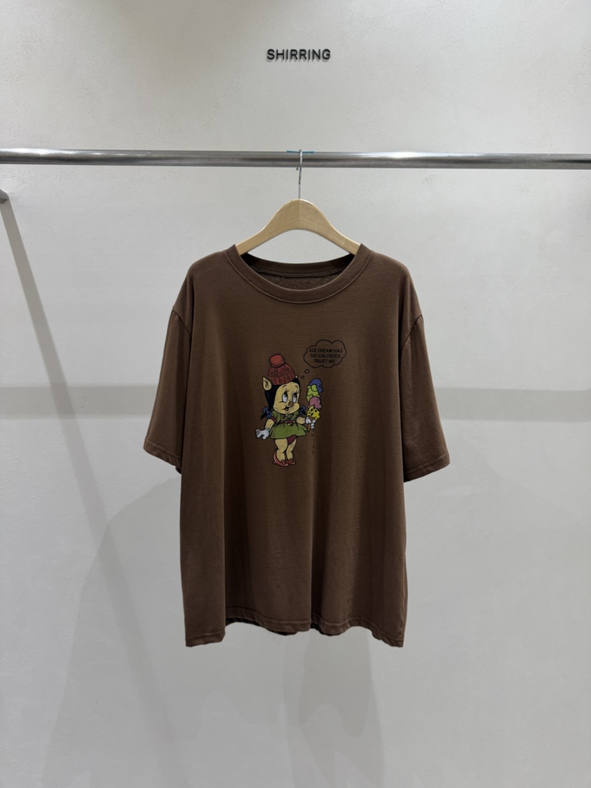 SHIRRING東大門實拍女士新款推薦熱賣人氣真品時尚休閑T恤SHIRRINGT恤圖色1