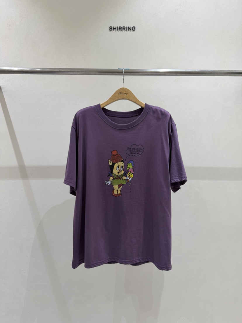 SHIRRING東大門實拍女士新款推薦熱賣人氣真品時尚休閑T恤SHIRRINGT恤圖色2