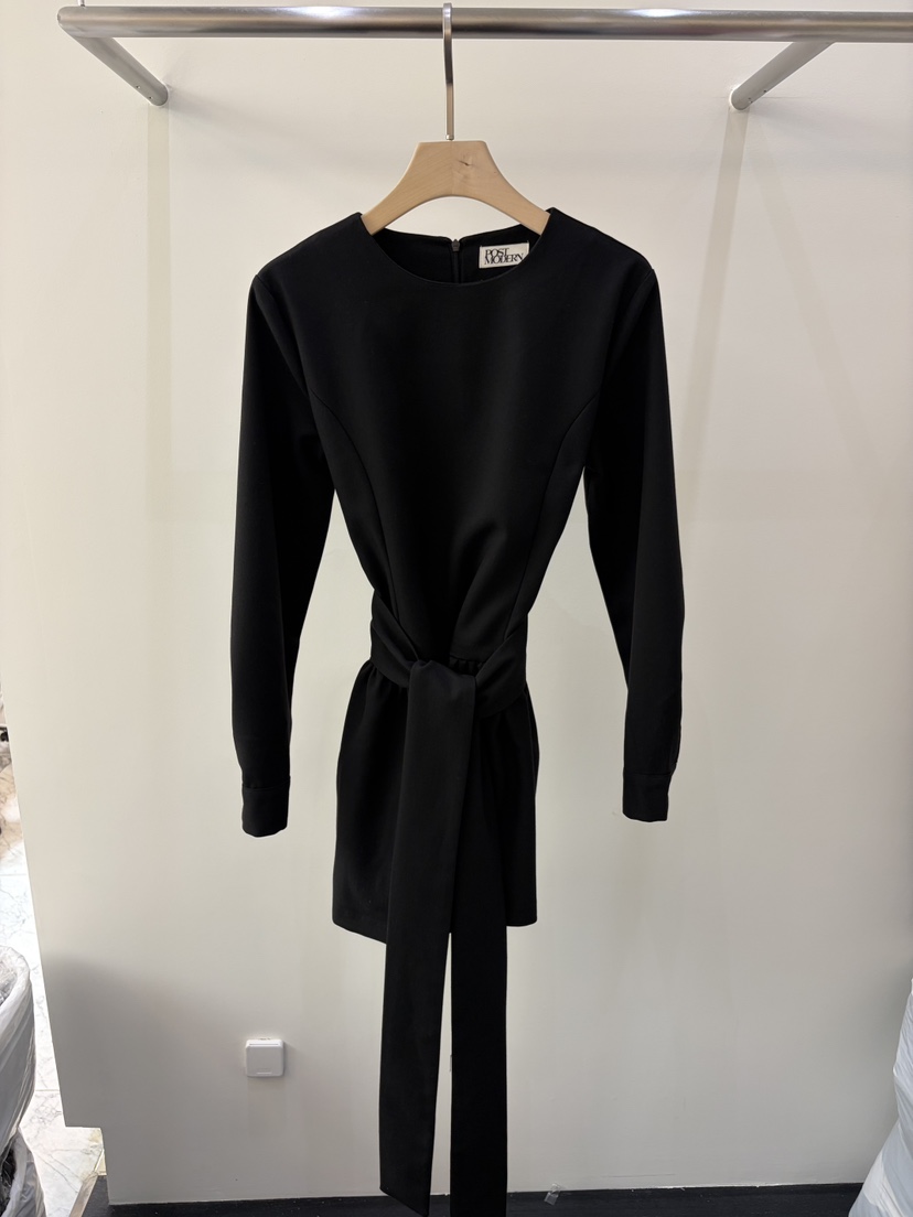 POSTMODERN東大門實拍女裝新品推薦熱賣人氣真品連衣裙絲帶POSTMODERN連衣裙圖色2