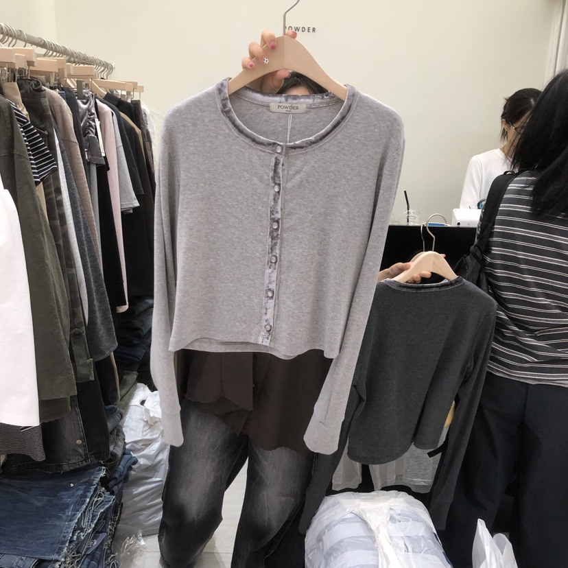 POWDER韓國直郵女裝新款真品熱賣休閑推薦人氣時尚開衫開衫POWDER開衫圖色2