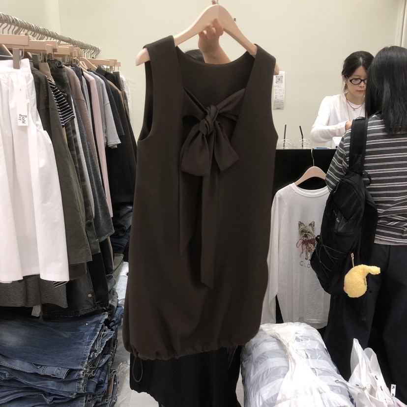 POWDER韓國代購女裝新品真品熱賣休閑人氣時尚連衣裙緞帶POWDER連衣裙