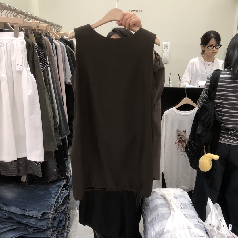 POWDER韓國代購女裝新品真品熱賣休閑人氣時尚連衣裙緞帶POWDER連衣裙圖色2棕色