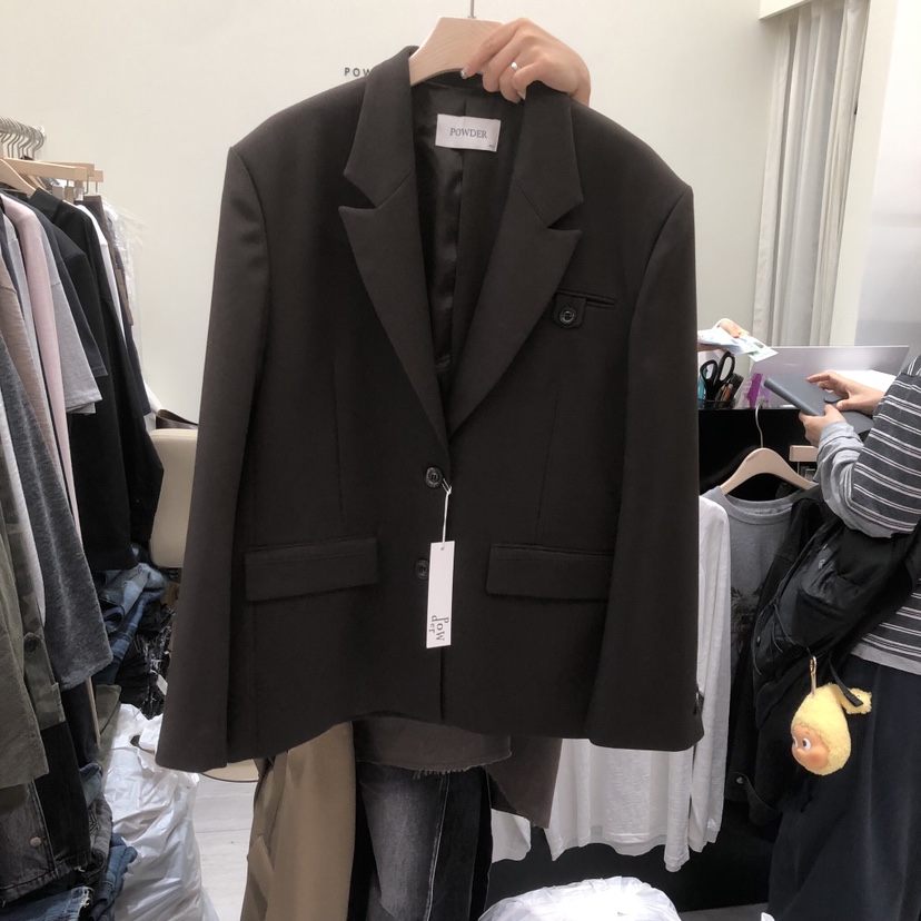 POWDER韓國代購女士新款推薦熱賣人氣真品西裝西服不含內搭POWDER西裝/西服圖色3棕色