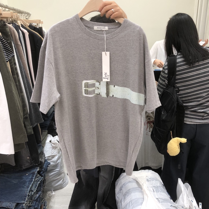 POWDER東大門代購女士新品熱賣人氣推薦休閑時尚真品T恤腰帶POWDERT恤圖色2