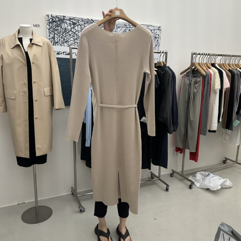 MER東大門代購女裝新品休閑真品時尚人氣熱賣連衣裙含腰繩MER/ANGELO BIANCO連衣裙
