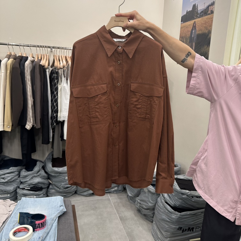 URBANSTORY/REMAKING東大門實拍女士新品真品襯衫蕾絲衫口袋Remaking/URBANSTORY襯衫/蕾絲衫圖色3