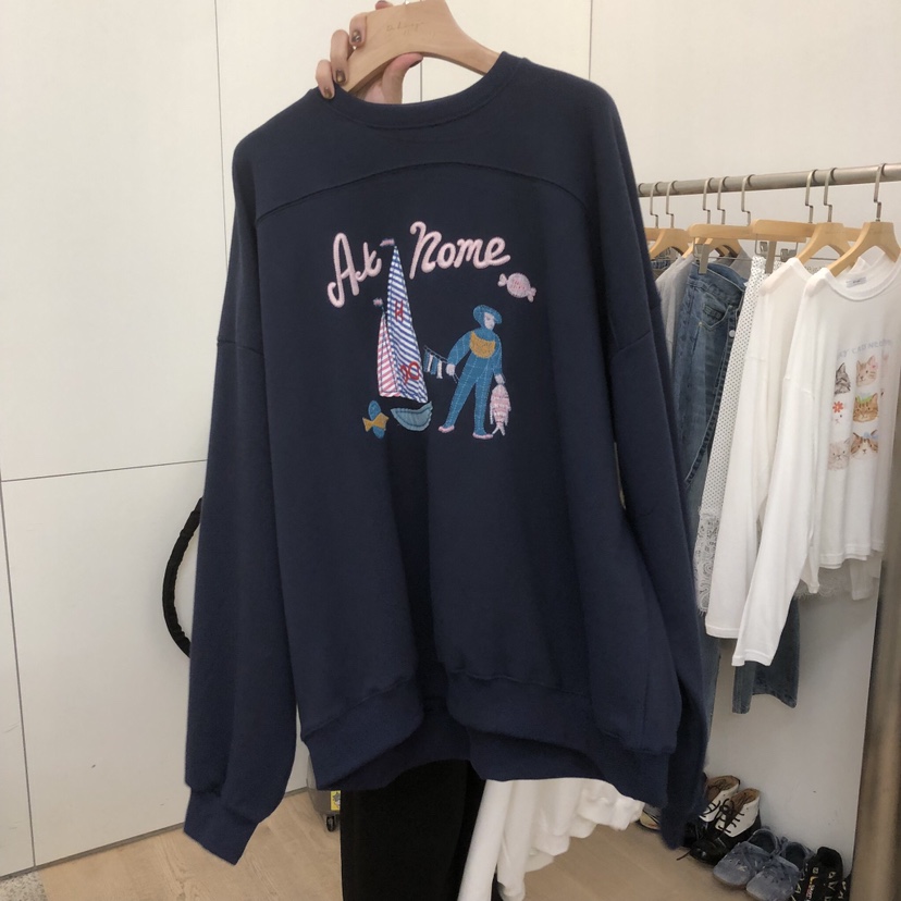 DOHWAJI東大門代購女士新品熱賣真品休閑人氣時尚衛衣刺繡DOHWAJI衛衣圖色2
