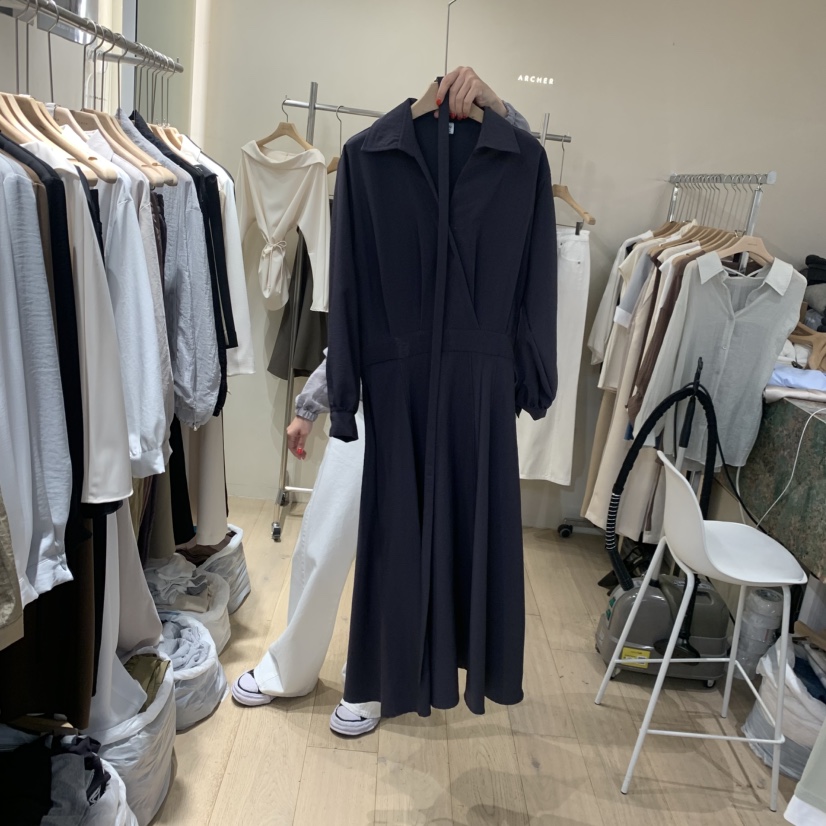ARCHER東大門直郵女士新品休閑人氣推薦連衣裙含腰帶系帶ARCHER連衣裙圖色3