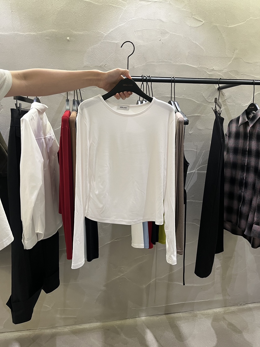 MIDLAND韓國代購女士新品推薦休閑人氣熱賣真品時尚長袖T恤MIDLAND長袖T恤圖色1