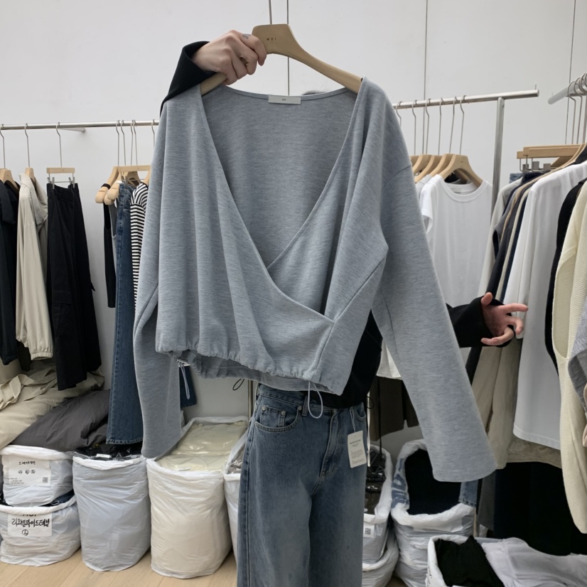 MOI-A東大門代購女裝新款真品時尚休閑人氣衛衣不含內搭MOI-A衛衣圖色2