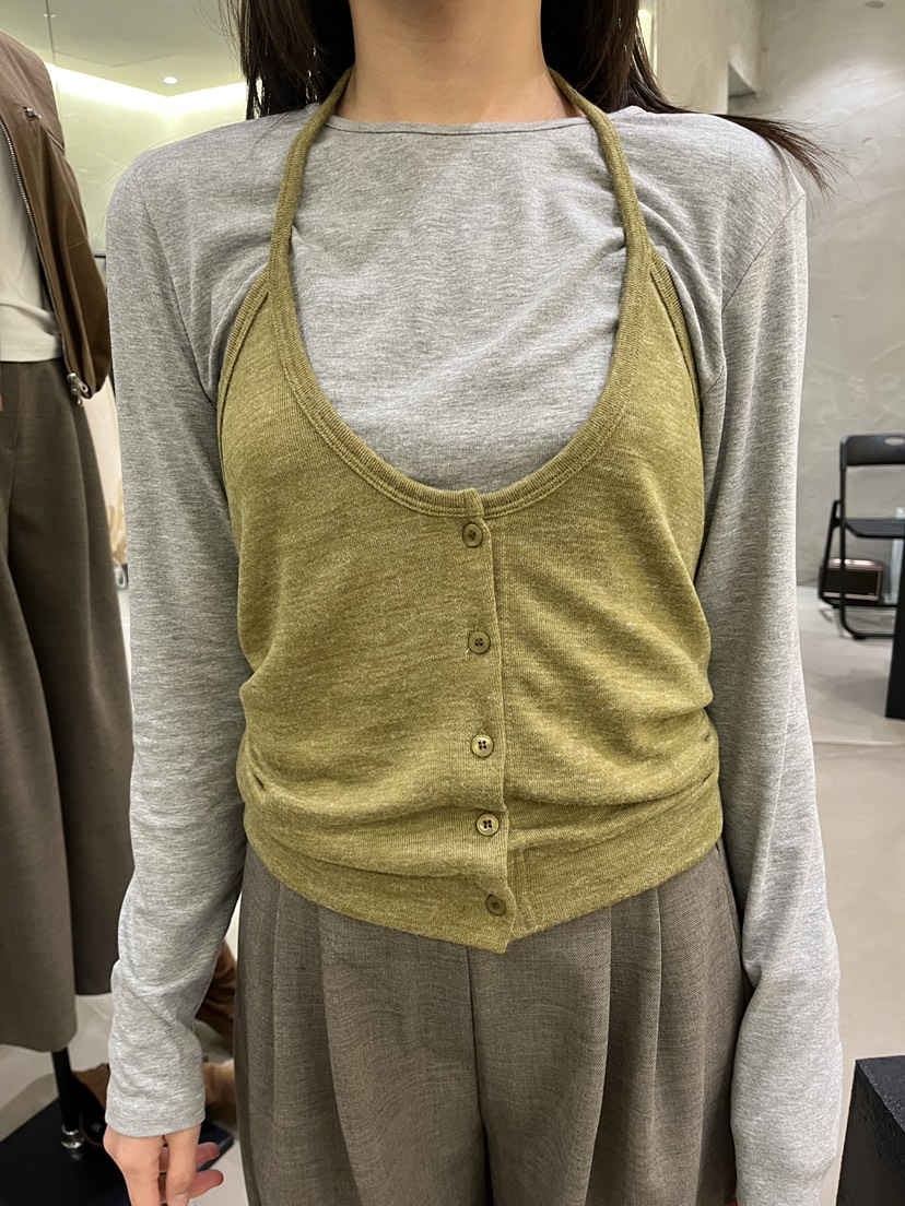 MIDLAND東大門實拍女士新品熱賣休閑人氣長袖T恤露背無袖MIDLAND長袖T恤圖色1