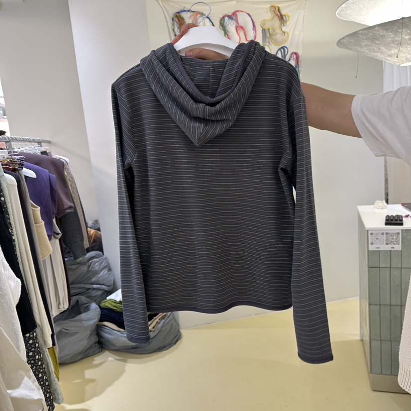 PANTRY HAUS東大門直郵女裝新品熱賣衛衣拉鏈連帽衫條紋PANTRY HAUS衛衣
