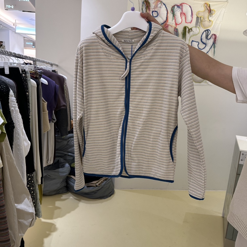 PANTRY HAUS東大門直郵女裝新品熱賣衛衣拉鏈連帽衫條紋PANTRY HAUS衛衣圖色1
