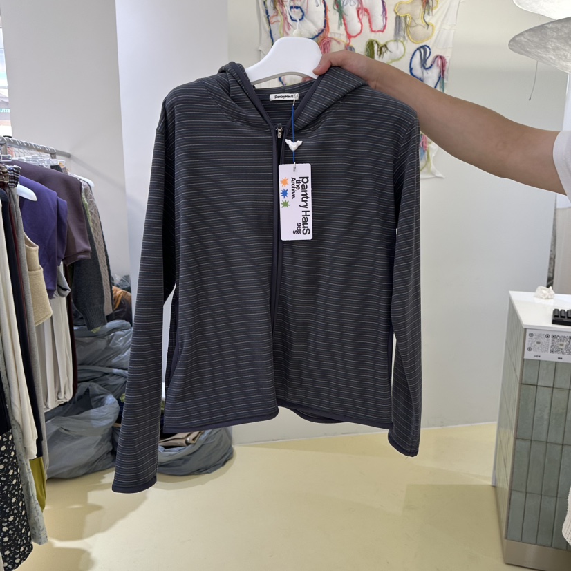 PANTRY HAUS東大門直郵女裝新品熱賣衛衣拉鏈連帽衫條紋PANTRY HAUS衛衣圖色2