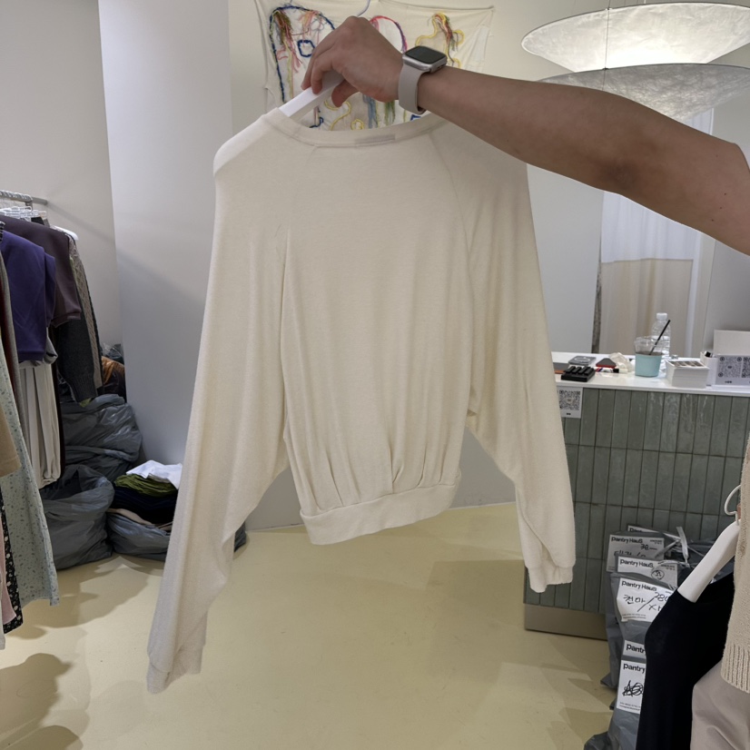 PANTRY HAUS東大門直郵女裝新款真品人氣長袖T恤插肩袖褶皺PANTRY HAUS長袖T恤
