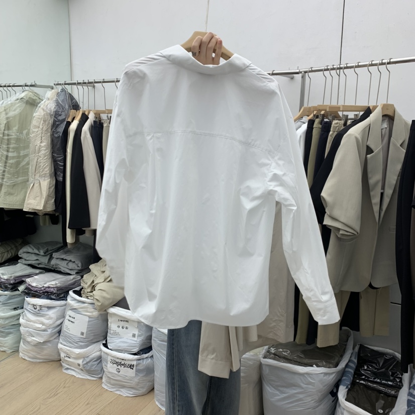 MOI-A東大門代購女士新品時尚休閑人氣襯衫蕾絲衫V領深VMOI-A襯衫/蕾絲衫