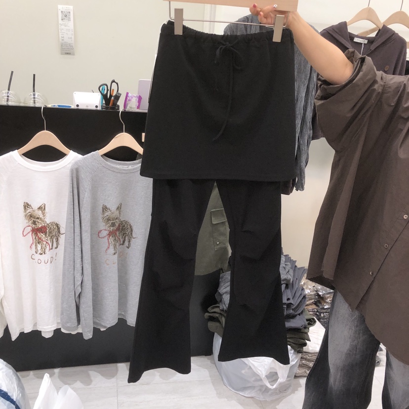 POWDER東大門直郵女士新款時尚真品休閑推薦熱賣裙褲褶裥POWDER裙褲圖色1黑