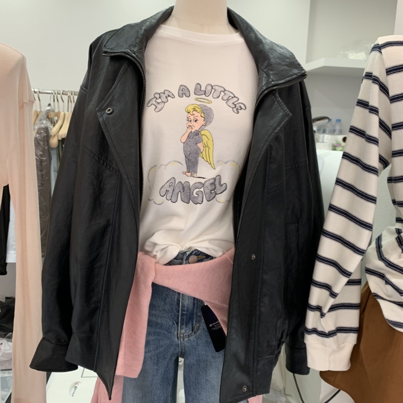 LELEN韓國直郵女裝新品真品時尚人氣推薦熱賣休閑皮衣LELEN皮衣圖色1黑